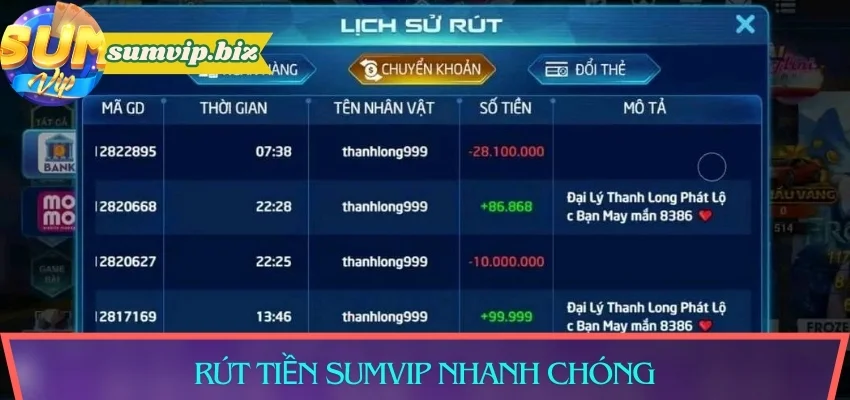 Một số lưu ý trong quá trình rút tiền thưởng từ Sumvip