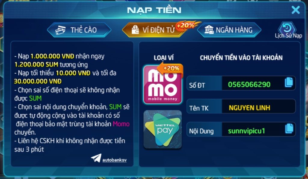 Một số lưu ý trong quá trình thực hiện giao dịch tại Sumvip